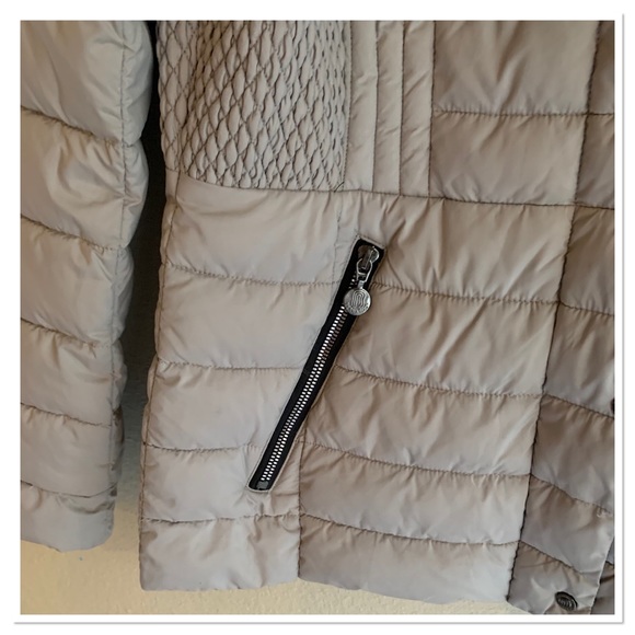 Bernardo Packable Puffer Jacket Light Gray Black Size Small - Picture 7 of 12